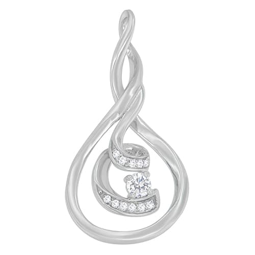 Espira White Gold 1/8ctw. Layered Spiral Pendant Necklace