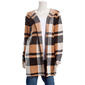 Womens Love Scarlett Long Sleeve Plaid Hooded Cardigan - image 1