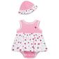 Baby Girl &#40;3-12M&#41; Little Me&#40;R&#41; Ladybug Stripe Bodysuit Dress w/ Hat - image 1