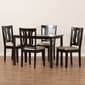 Baxton Studio Fenton Sand/Dark Brown 5pc. Dining Set - image 8