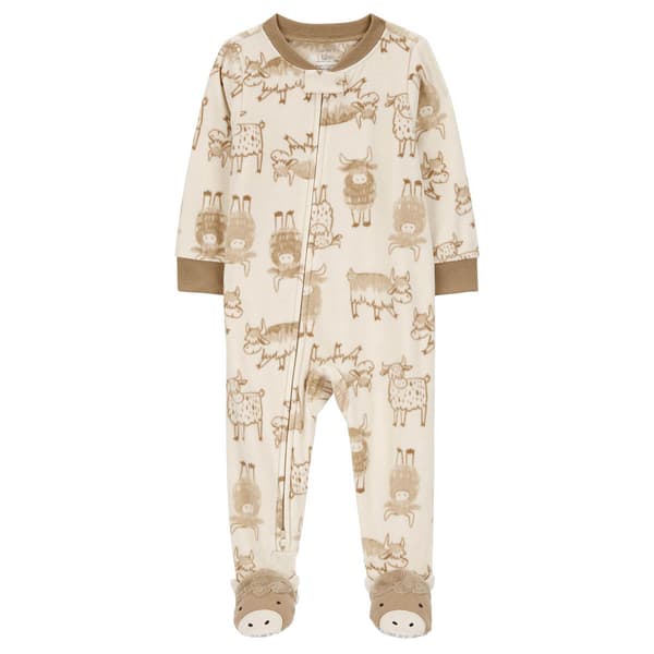 Baby Boy &#40;12-24M&#41; Carter''s&#40;R&#41; Cow Print Fleece Footie Pajamas