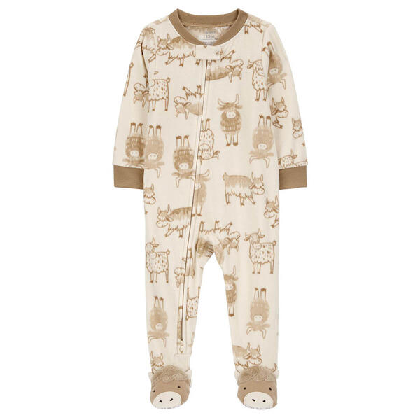 Baby Boy &#40;12-24M&#41; Carter''s&#40;R&#41; Cow Print Fleece Footie Pajamas - image 