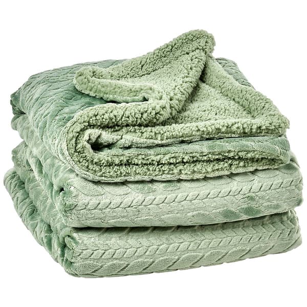 Mountain Ridge&#40;R&#41; Sweater Embossed Plush Sherpa Throw
