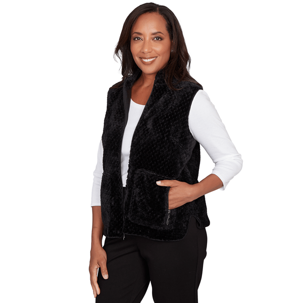 Womens Alfred Dunner Barcelona Plush Fleece Lined Vest