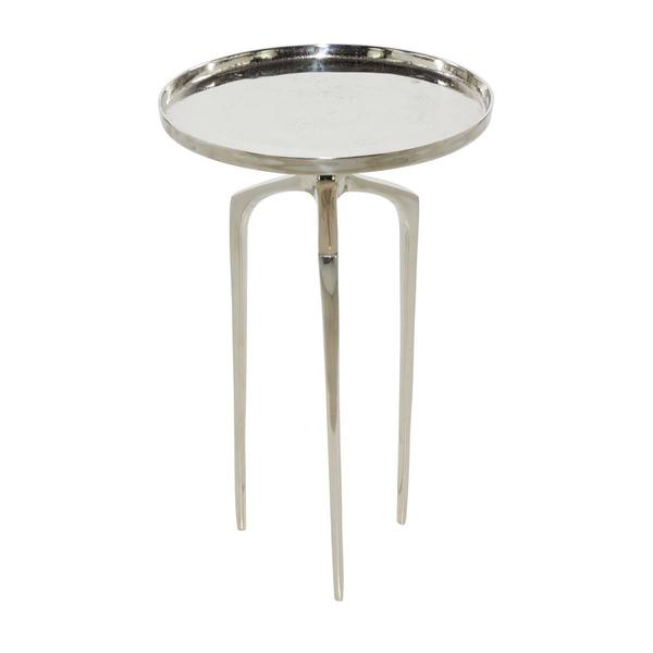 9th & Pike® Contemporary Silver Aluminum Raised Edge Accent Table