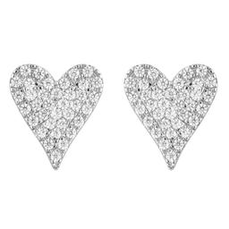 Nova Star® 1/4kt. Silver Heart Shape Stud Earrings