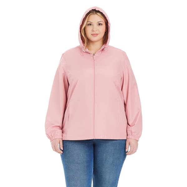 Plus Size d.e.t.a.i.l.s Windbreaker w/Stripe Hood Lining
