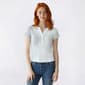 Juniors No Comment Short Sleeve Ribbed Henley Tee - image 1