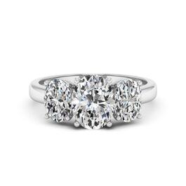 Moluxi&#40;tm&#41; Sterling Silver 4ctw. Moissanite 3-Stone Ring