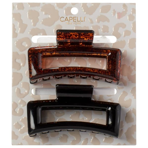 Womens Capelli New York 2pk. Rectangle Claw Clips - image 