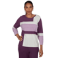 Womens Alfred Dunner Good To Go Color Block Crew Neck Sweater - image 1
