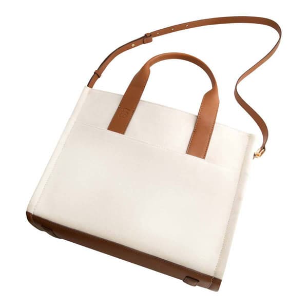 Tommy Bahama Solid Canvas Medium Tote w/ Leather Trim