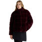 Womens NVLT Wide Stripe Faux Fur Coat with Stand Collar - image 2