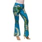 Womens 24/7 Comfort Apparel Teal Paisley Bell Bottom Pants - image 3