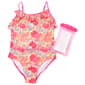 Girls (7-12) Betsey Johnson Floral 1pc. Swimsuit w/ Phone Pouch - image 2