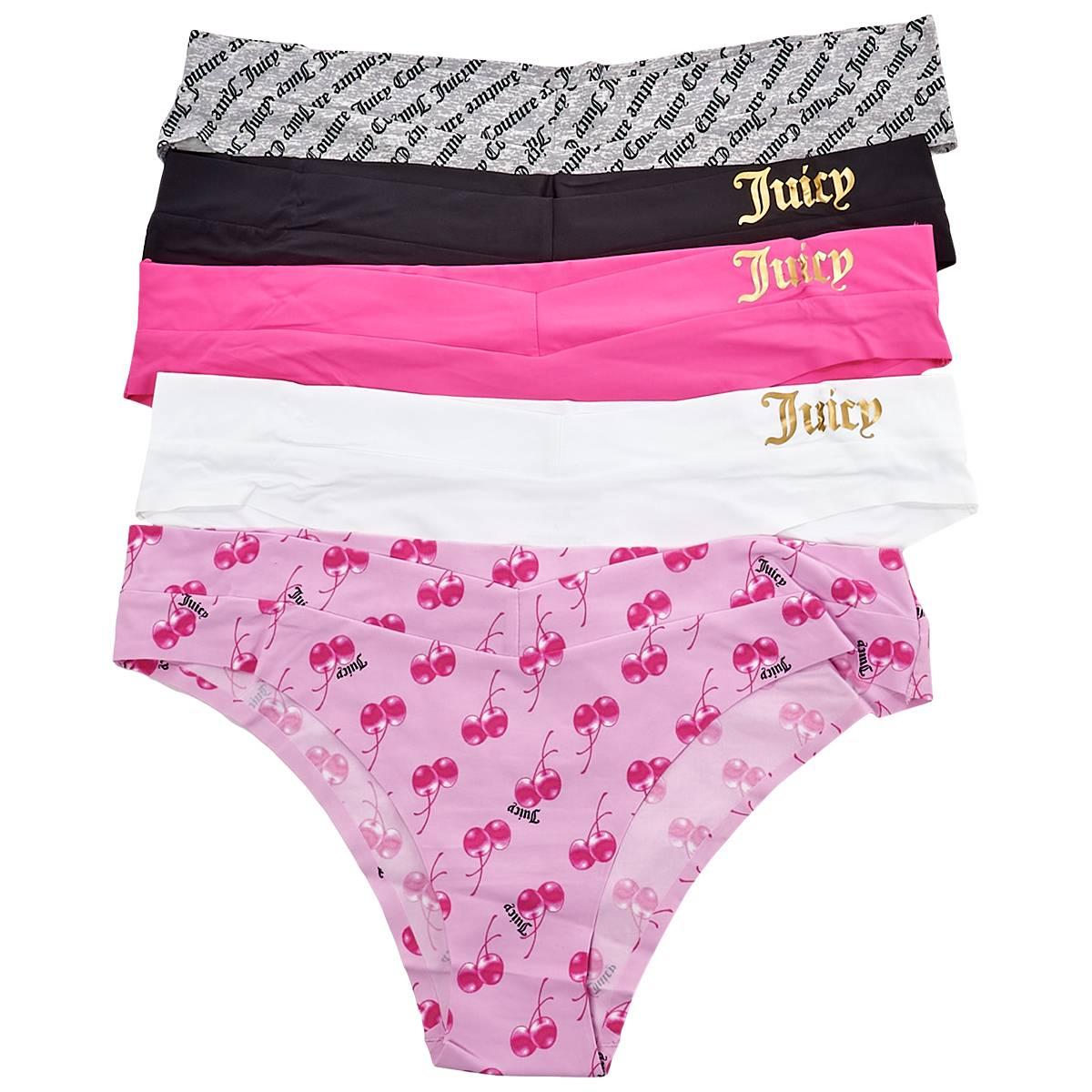 Open Video Modal for Womens Juicy Couture 5pk Laser Bikini Panties JC92135PKDQ