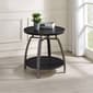 Coaster Round End Table - Dark Grey & Black Nickel - image 1