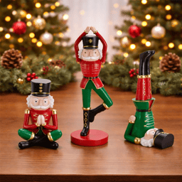 Melrose Yoga Nutcracker Soldier Figurines - Set of 3