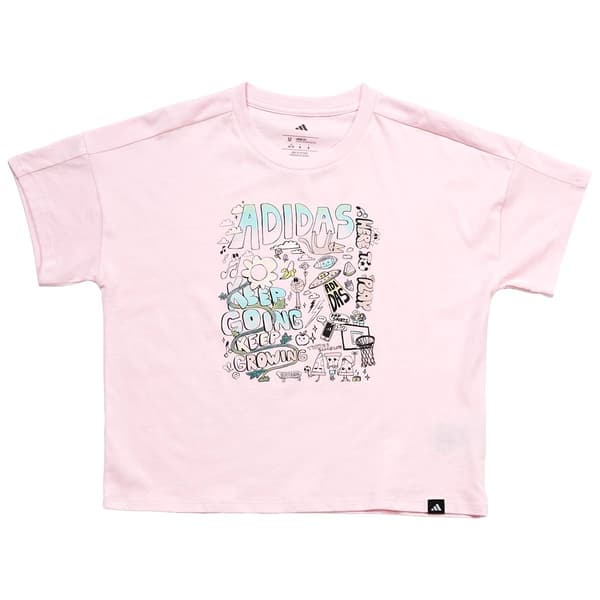 Girls (7-16) adidas(R) Short Sleeve Graffiti Loose Fit Tee - image 