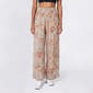Juniors Pink Rose Floral Tile Gauze Palazzo Pants - image 1