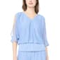 Womens MSK Cold Shoulder Glitter Mesh V Neck Blouse - image 3
