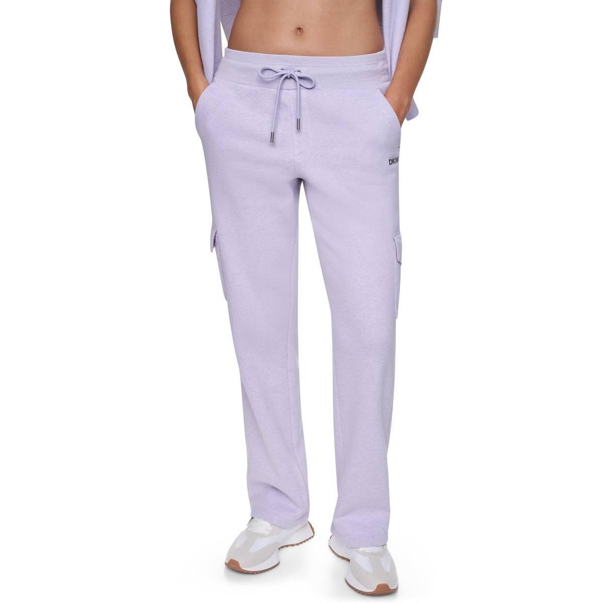Womens DKNY Sport Metallic Bubble Logo Cargo Sweatpants