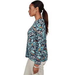 Petite Ruby Rd. Mythical Long Sleeve Abstract Swirl Blouse