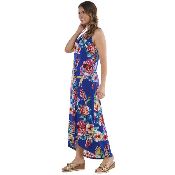 Womens Connected Apparel Sleeveless Floral Keyhole Maxi Dress