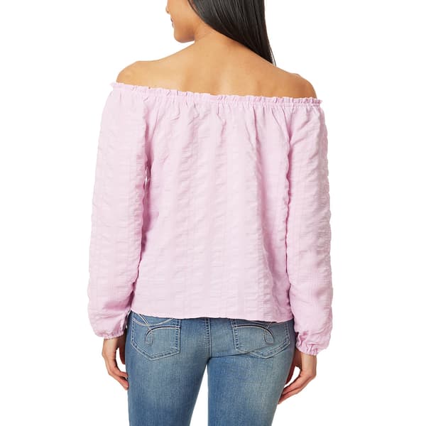 Juniors Wallflower Long Sleeve Off The Shoulder Peasant Top