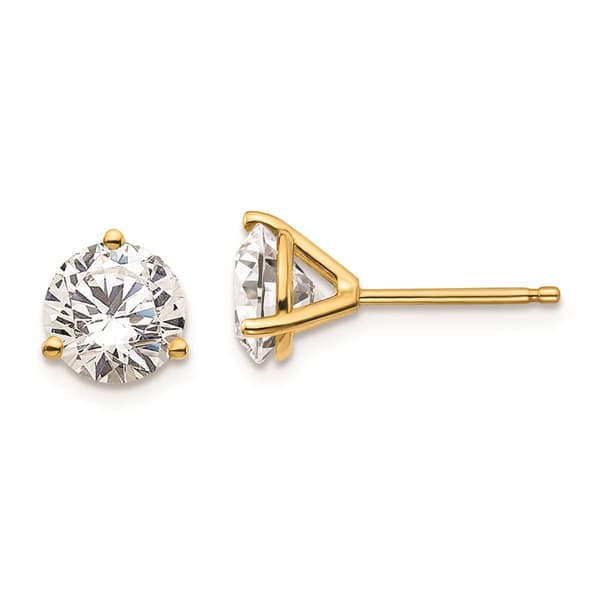 Pure Fire 14kt. Yellow Gold 2ctw. Certified Lab Diamond Earrings - image 