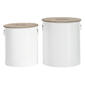 9th & Pike(R) Farmhouse White Metal Storage Ottoman - Set of 2 - image 1