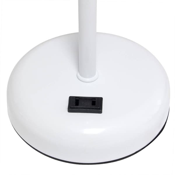LimeLights White Stick Lamp w/Charging Outlet/Grey Shade-Set of 2