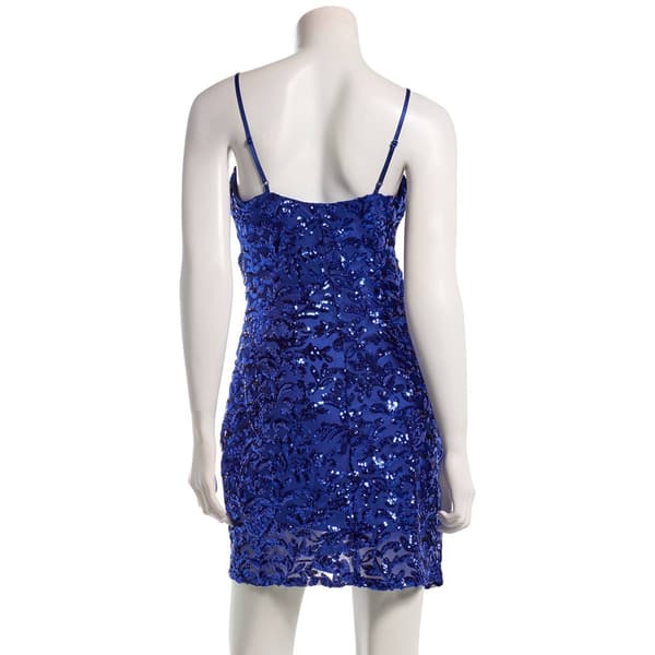 Juniors Emerald Sundae Pattern Sequin Side Ruch Sheath Dress