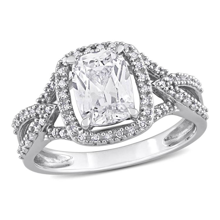 Gemstone Classics(tm) 10kt. White Gold White Sapphire Ring
