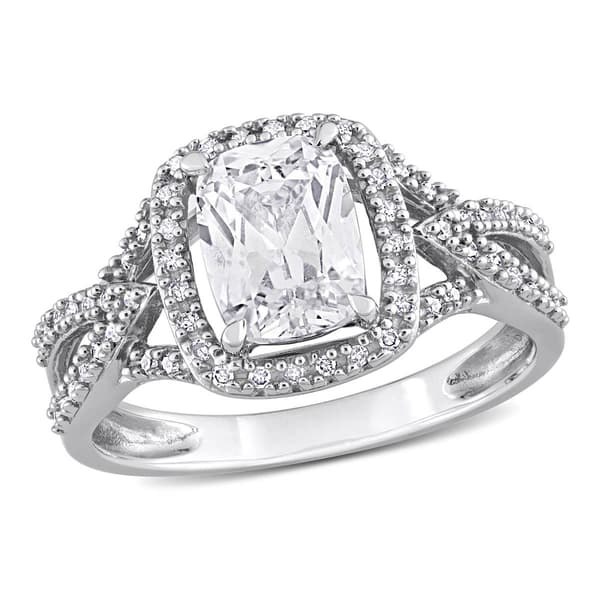 Gemstone Classics&#40;tm&#41; 10kt. White Gold White Sapphire Ring