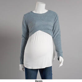 Womens Due Time Long Sleeve Crop Knit Long Maternity Top