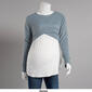 Womens Due Time Long Sleeve Crop Knit Long Maternity Top - image 2