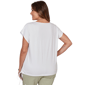 Plus Size Hearts of Palm Bloom Service Cap Sleeve Floral Blouse - image 2