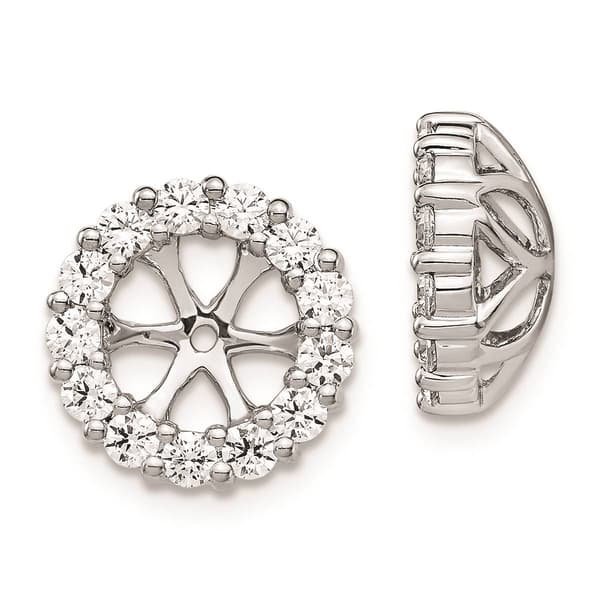 Pure Fire White Gold 6.5mm Lab Grown Diamond Earring Jackets - image 