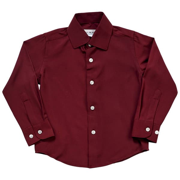 Boys (4-7) Bill Blass Long Sleeve Dress Shirt - Wine - image 