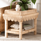 bali & pari Weyman Scalloped Rattan End Table with Tray Top - image 8