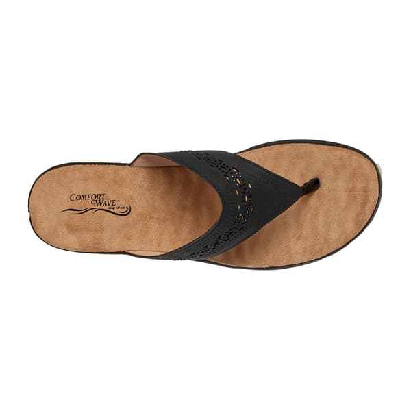 Womens Easy Street Sonny Black Thong Sandals