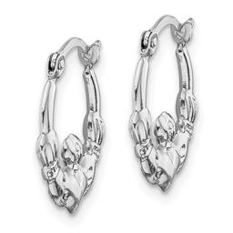 Gold Classics™ 16mm 14kt White Gold Claddagh Hoop Earrings