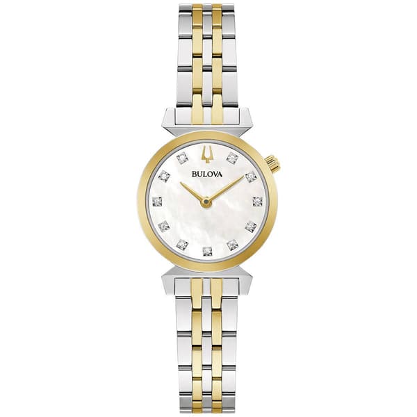 Womens Bulova Regatta White Dial Two-Tone Bracelet Watch - 98P202