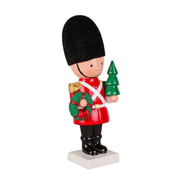 National Tree Christmas Soldier Holding Tree & Wreath Figurine