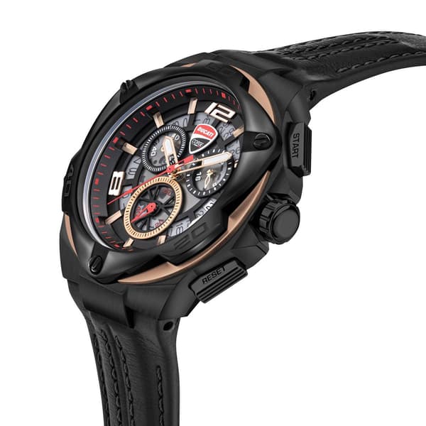 Mens Ducati Corse Motore Black Band/Black Dial Watch-DTWGC0000303