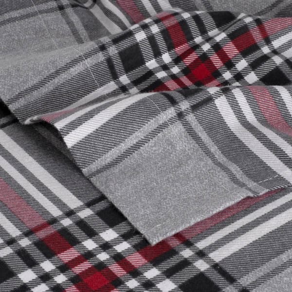 Kathy Ireland 100% Turkish Cotton Flannel Crimson Check Sheet Set