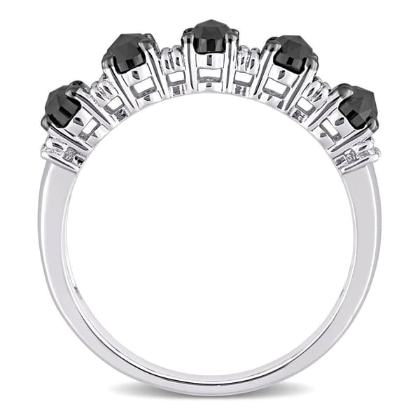 Radiant Rainbow™ White Gold Moissanite Semi-Eternity Band