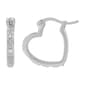 Gianni Argento Sterling Silver Diamond Accent Heart Hoop Earrings - image 1