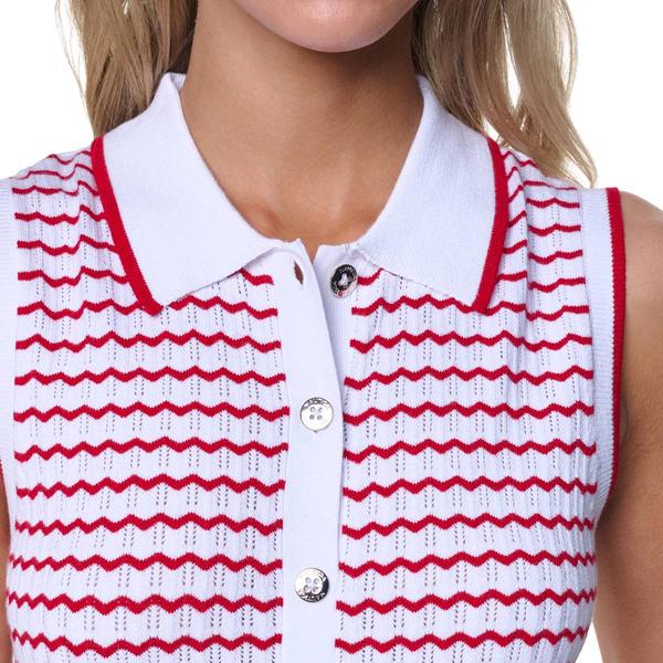 Womens Nautica Sleeveless Button Down Chevron Sweater Vest